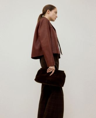 Women's Pockets Faux-Leather Jacket