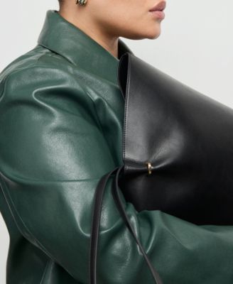 Women's Pockets Faux-Leather Jacket