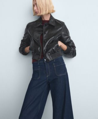 Women's Pockets Wide-Leg Jeans