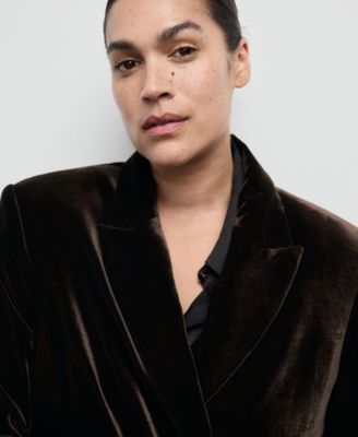 Women's Structured Velvet Blazer