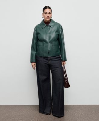 Women's Pockets Faux-Effect Jacket