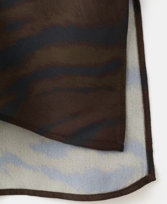 Women's Draped Collar Animal-Print Blouse