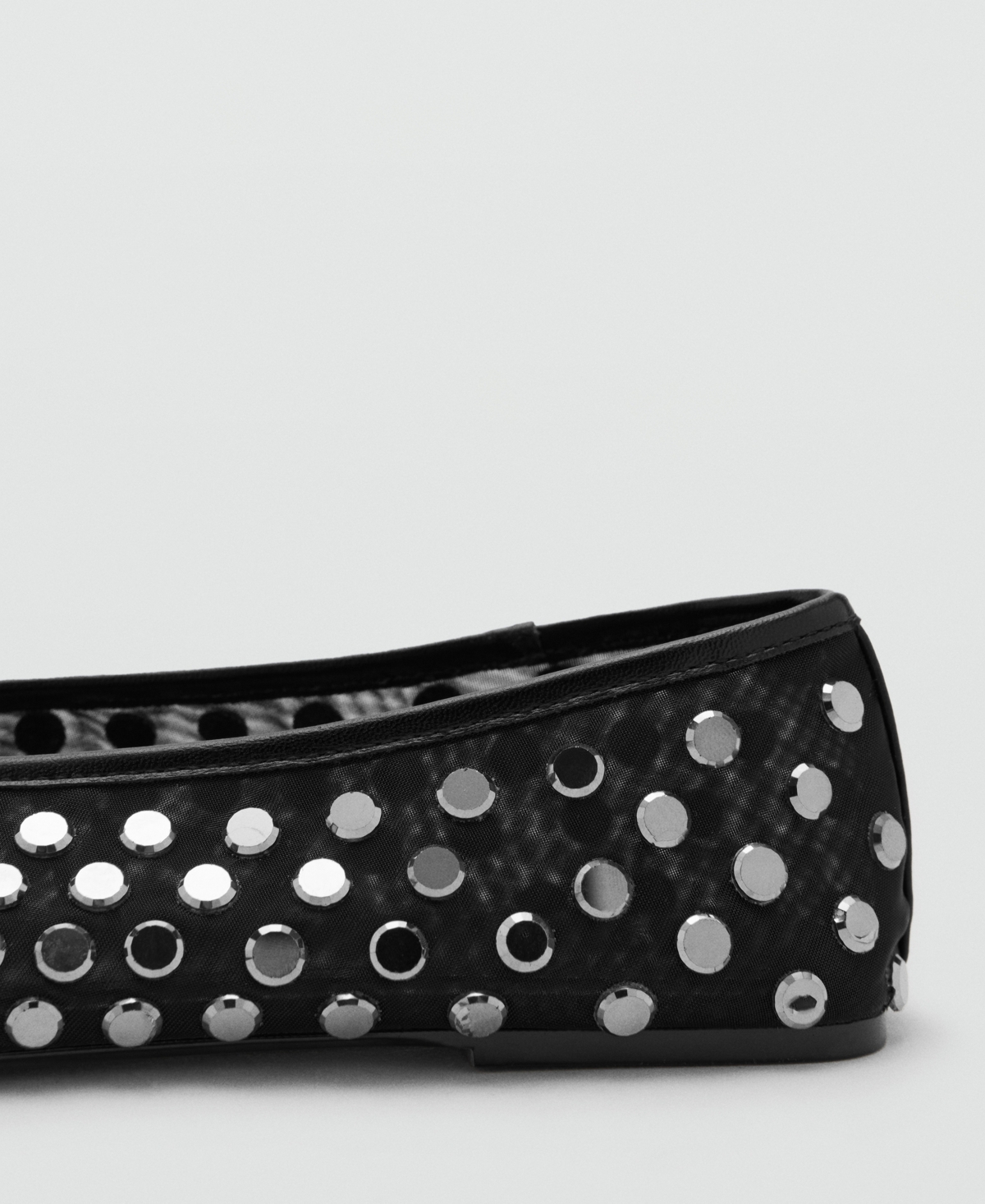 Mango Women's Studs Mesh Ballet Flats