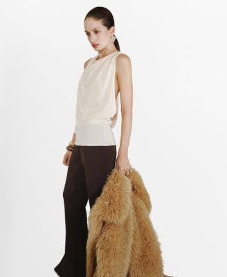 Women's Metallic Detail Draped Top