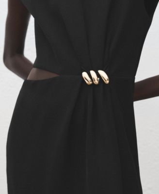 Women's Metal Embellishment Cut-Out Dress