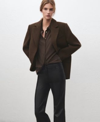 Women's Faux-Leather Flared Pants