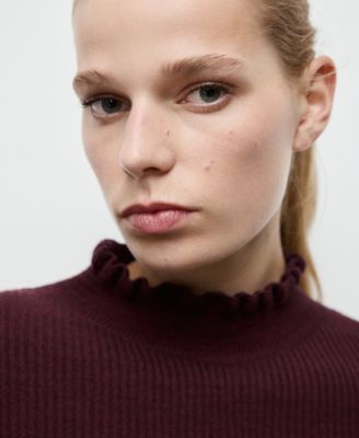 Women's Scalloped Edges Ribbed Sweater