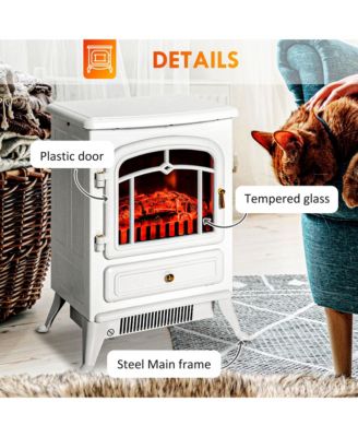 Electric Fireplace Heater with Realistic LED Flames and Logs