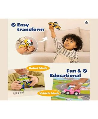 4" Transforming Robot - Bucky | Emergency Rescue Vehicle Action Figures | Kids Educational Pretend Play Toy