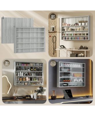 5-Tier Display Cabinet Glass Cabinet with 4 Adjustable Shelves,