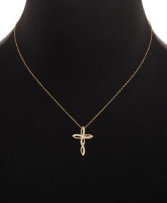 Cubic Zirconia Cross Pendant Necklace, Macy's Exclusive