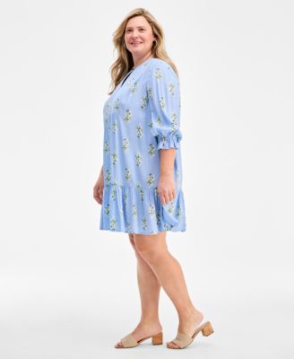 Plus Size Printed Quilted Dress