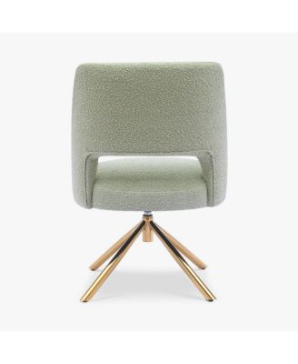 Mid-Century Modern Large Boucle Swivel Accent Arm Chair