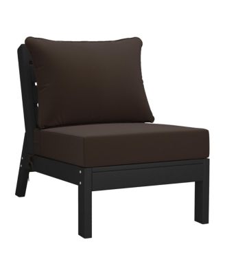 Outdoor Patio HDPE Black Sectional Sofa with Patio Cushions