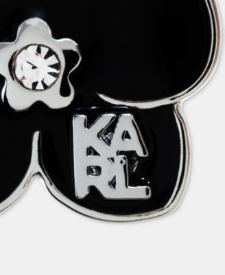 Glass Stone Orchid Stud Earrings