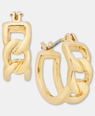 Small Chain Hoop Earrings, 0.55" 