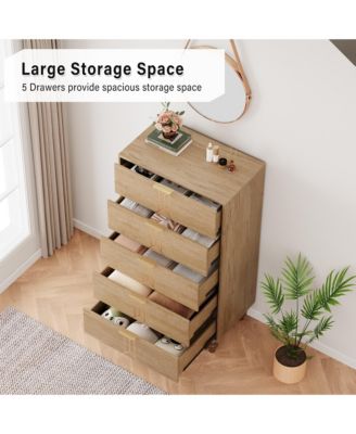 5-Drawer Dresser with Large Storage and Display Top – Perfect for Organized Living