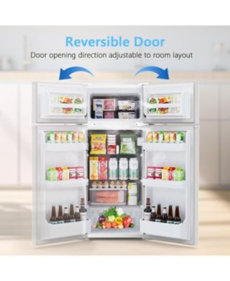 Compact Refrigerator,4.5 Cu.Ft. Mini Separate Freezer Double 2-Door Adjustable Removable Shelves for Apartment/Dorm/Office,WHITE