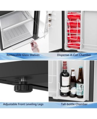 2.6 Cu. Ft Mini Fridge with Freezer, Single-Door Compact Refrigerator, 7 Settings Temperature Adjustable, 2 Removable Shelves