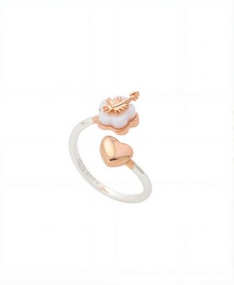 Lilo Stitch Rose Gold Heart Bypass Ring