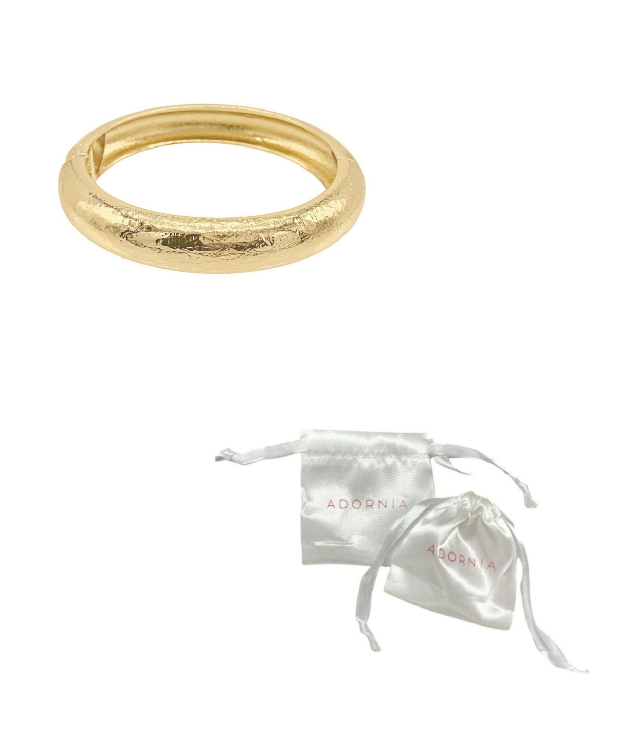 Adornia 14K Gold Plated Texturized Bangle