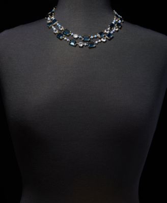 Gold-Tone Glass Stone 16" Layered Necklace