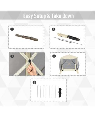 7.1' x 7.1' Outdoor Pop Up Party Tent Canopy w/ Carry Bag,