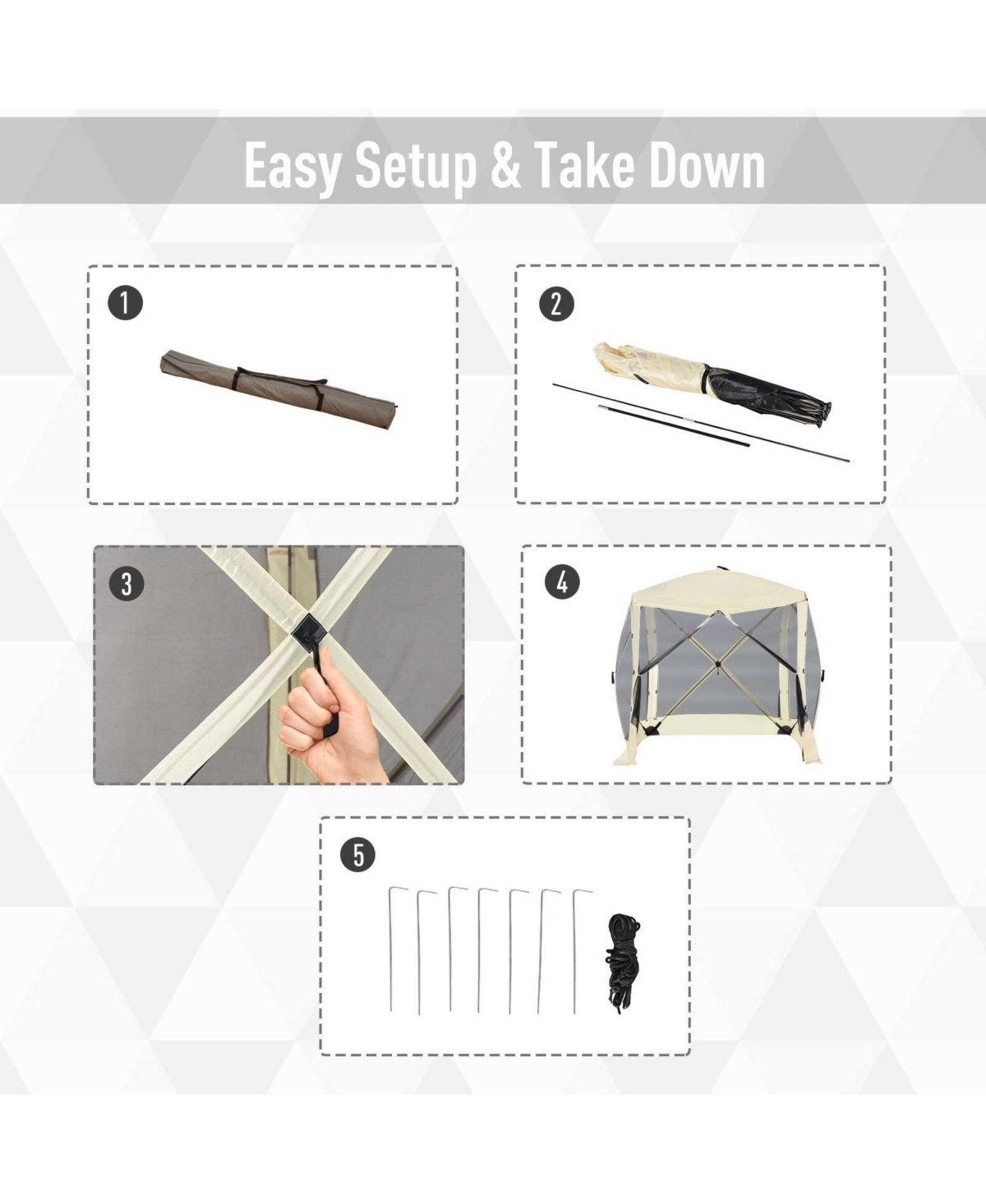 Outsunny 7.1' x 7.1' Outdoor Pop Up Party Tent Canopy w/ Carry Bag,