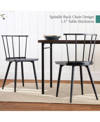 4-Piece Dining Kitchen Table Set w/ 2 Spindle-Back Chairs, Bench