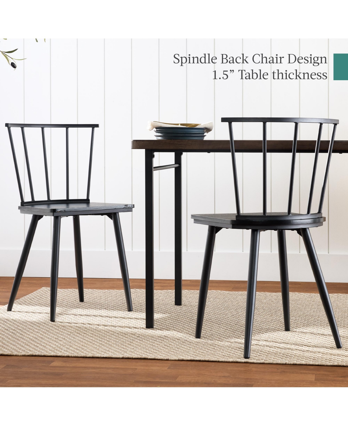 Best Choice Products 4-Piece Dining Kitchen Table Set w/ 2 Spindle-Back Chairs, Bench