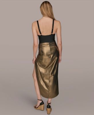 Donna Karan Women's Draped Side-Slit Sarong Skirt