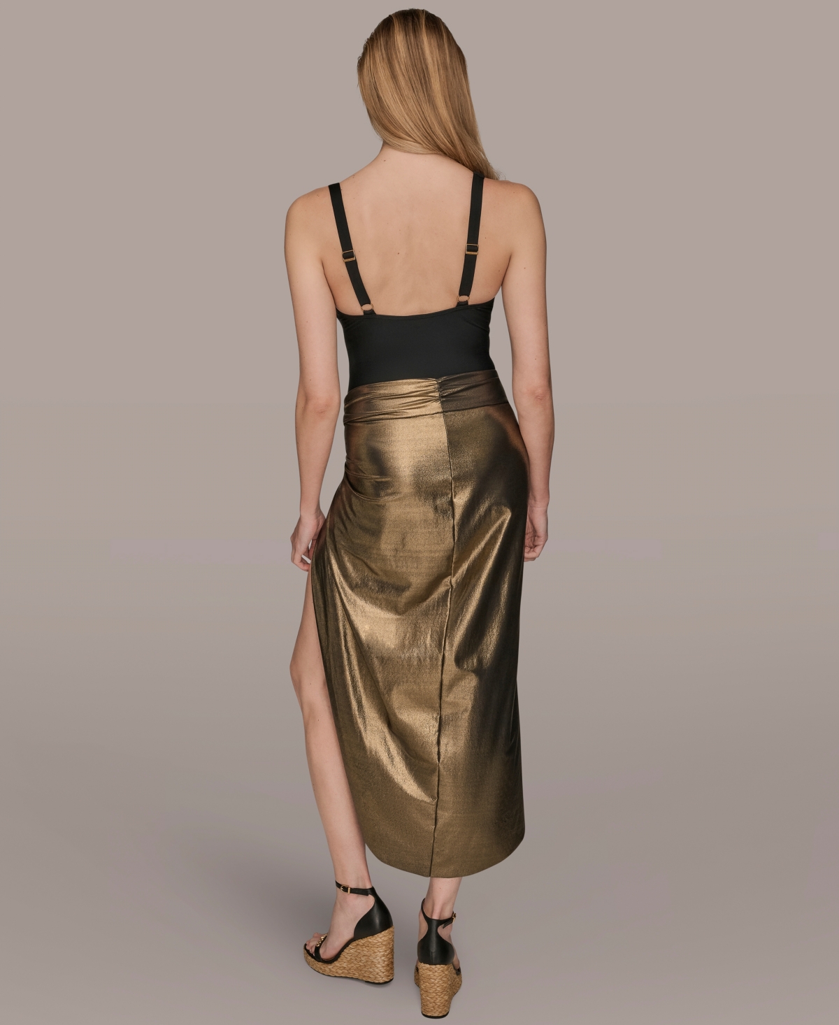 Donna Karan Women's Draped Side-Slit Sarong Skirt