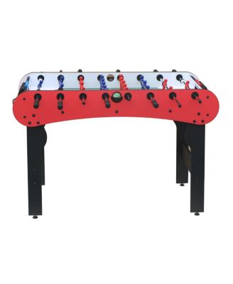 5FT Red MDF Foosball Soccer Table with Steel Rods and 4 Balls, Indoor Football Game Table for Family Recreation or Game Rooms - Rbied