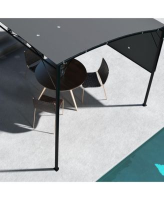 10' x 8' Outdoor Pergola and Patio Gazebo for Garden, Dark