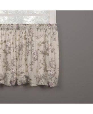 Abigail Design Printed Room Darkening 2-Piece Window Rod Pocket Pair Set With 2 Tiers - 56x24" - 56" x 24" Lilac