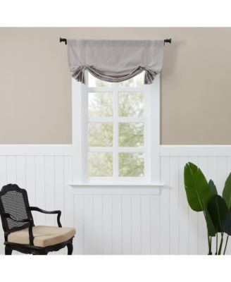 Country Farmhouse Cotton Striped Rod Pocket Tie Up Window Curtain Panel - Brown/Stone