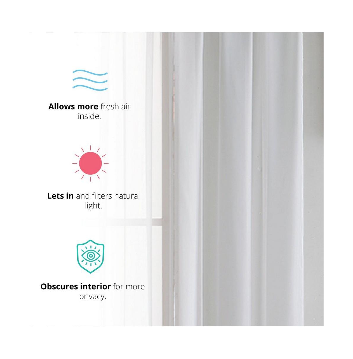 Hlc.me Essentials Sheer Voile 4 Pc. Set Window Treatment Rod Pocket Curtain Panels