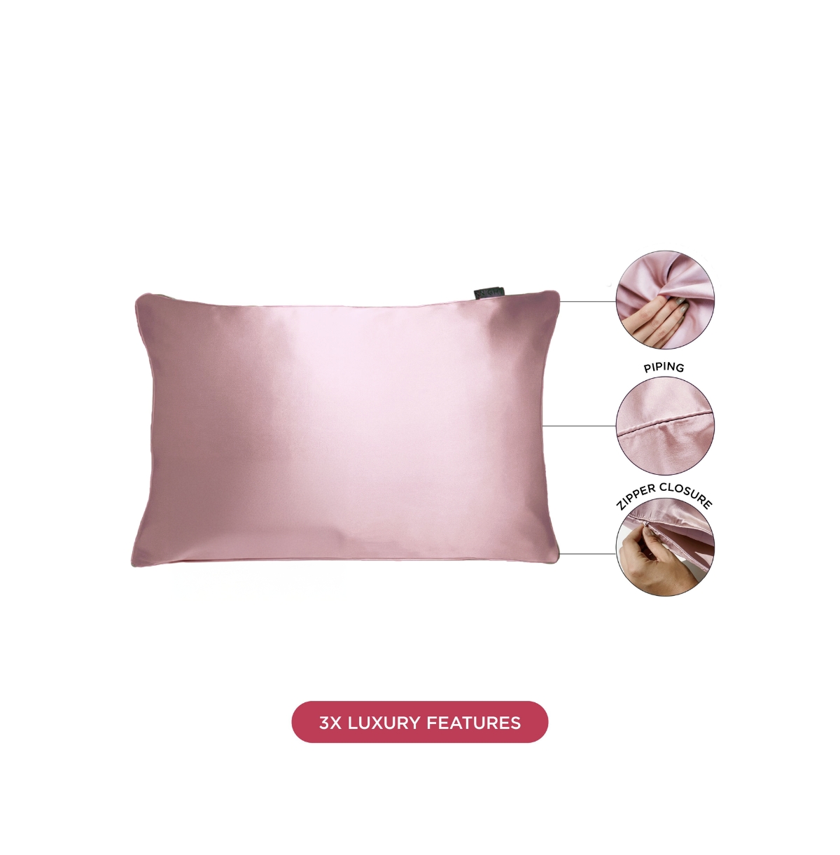 22 Momme 100% Mulberry Silk Pillowcase, Zipper