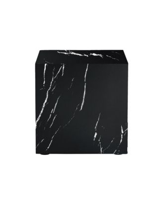 Streamdale 15.7" Black Marble MDF Coffee Table Luxurious Living Room Accent