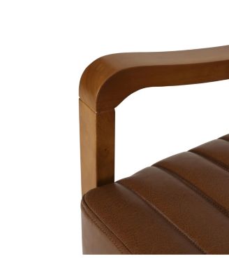 Streamdale Faux Leather Wood Hand Manual Club Recliner