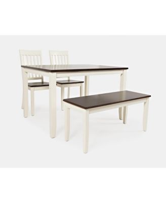 Decatur Lane Farmhouse 4 Piece Solid Wood Dining Set