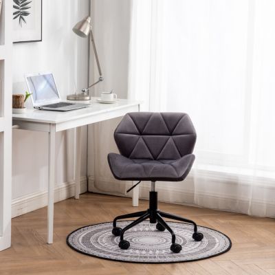 Streamdale Diamond Tufted Adjustable Swivel Office Chair, Gray