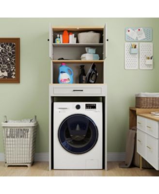  Over the Washer and Dryer Storage Cabinet - Antique White