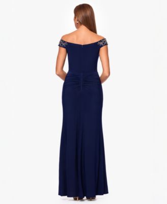 Women's Off-The-Shoulder Side Slit Ball Gown