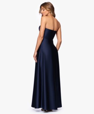 Women's Hammered Satin Strapless Gown