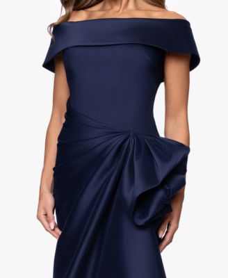 Women's Mikado Off-The-Shoulder Ruffle Ball Gown