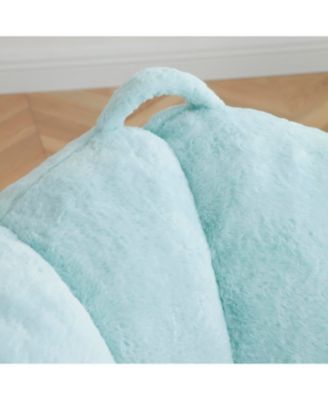 Giant Faux Fur Bean Bag Chair with Footstool