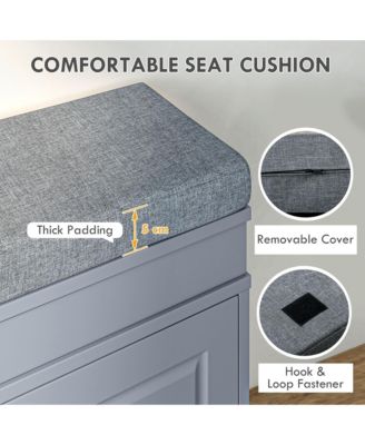 Modern Shoe Bench with Cushion and Storage