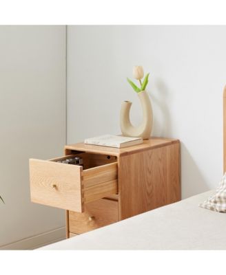 Premium Solid Oak Wood Dresser with Multiple Sizes Modern Minimalist Design and Sturdy Slides