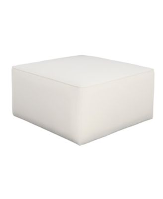 Upholstered Square Ottoman, Cream